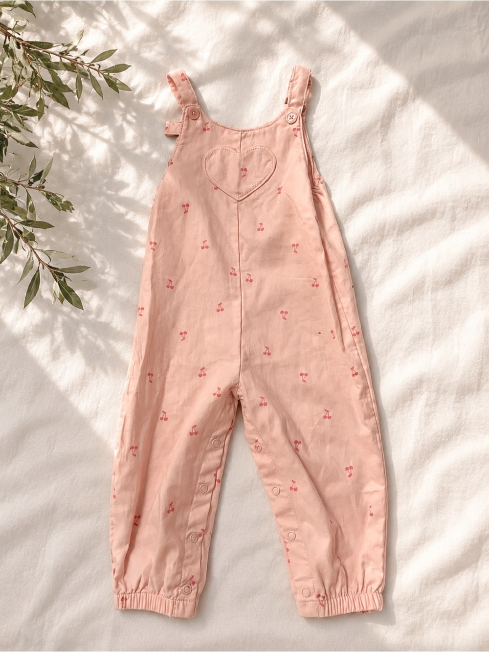 Carter’s Pink Cherry Print Baby Overalls - Heart Pocket